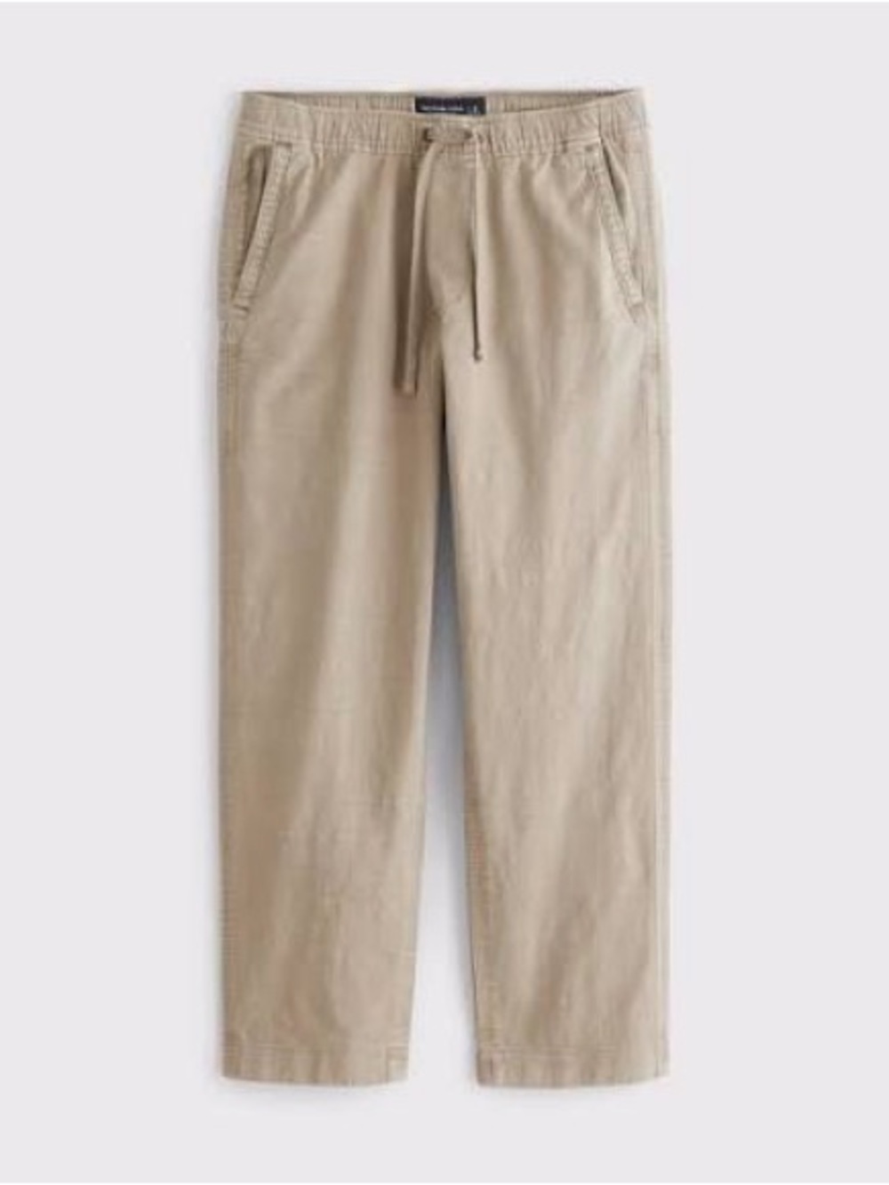 Men's Casual Drawstring Chino Pants in Khaki
